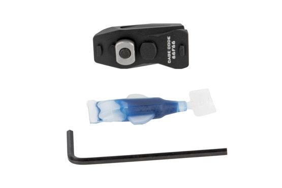 Strike Industries LINK angled QD sling mount with black finish attaches to M-LOK or KeyMod rails and includes wrench and thread locker